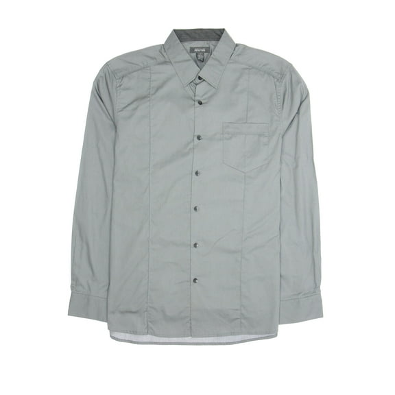 REACTION by Kenneth Cole Gray Button Down Shirt Sport , Size Large