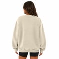 thumbnail image 3 of Boyscolos Oversized Sweatshirt for Women Crewneck Fleece Long Sleeve Pullover Hoodies Tops Fall Fashion Outfits Clothes Beige XL, 3 of 5