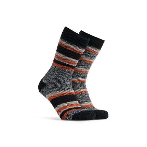 Polar Heat Nanuuq Men 2 Pack Premium Heat Socks Black Mix Orange