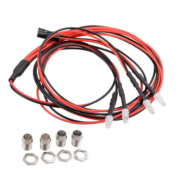 4 Rc Camión Lights Kit RC Luces Traseras 3mm , Rojo