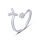 thumbnail image 2 of Anillo de plata de ley S925 con 26 letras en inglés, estilo europeo y americano, anillo abierto con diamantes para mujer, 2 of 5