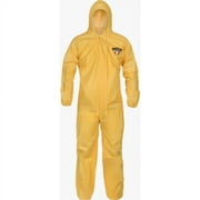 Lakeland Disposable 2x Coverall, Zip, HD, El Wr + Ank, PE Coated, Attached Hood, Yellow  C1S428Y