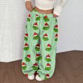 thumbnail image 2 of Women's Casual Christmas Print Elastic Waist Loose Fit With Plush Wide Leg Pants, 2 of 2