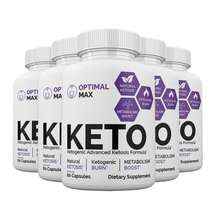 (5 Pack) Optimal Max Keto Pills, Official Optimal Max, Advanced Formula, Made in USA