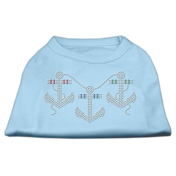 Pet Dog Cat Shirt Rhinestone, "Anchors"