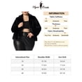 thumbnail image 6 of Agnes Orinda Women Plus Size Coat for Cardigan Jacket Notch Lapel Faux Fur Fluffy Coats 1X Black, 6 of 7
