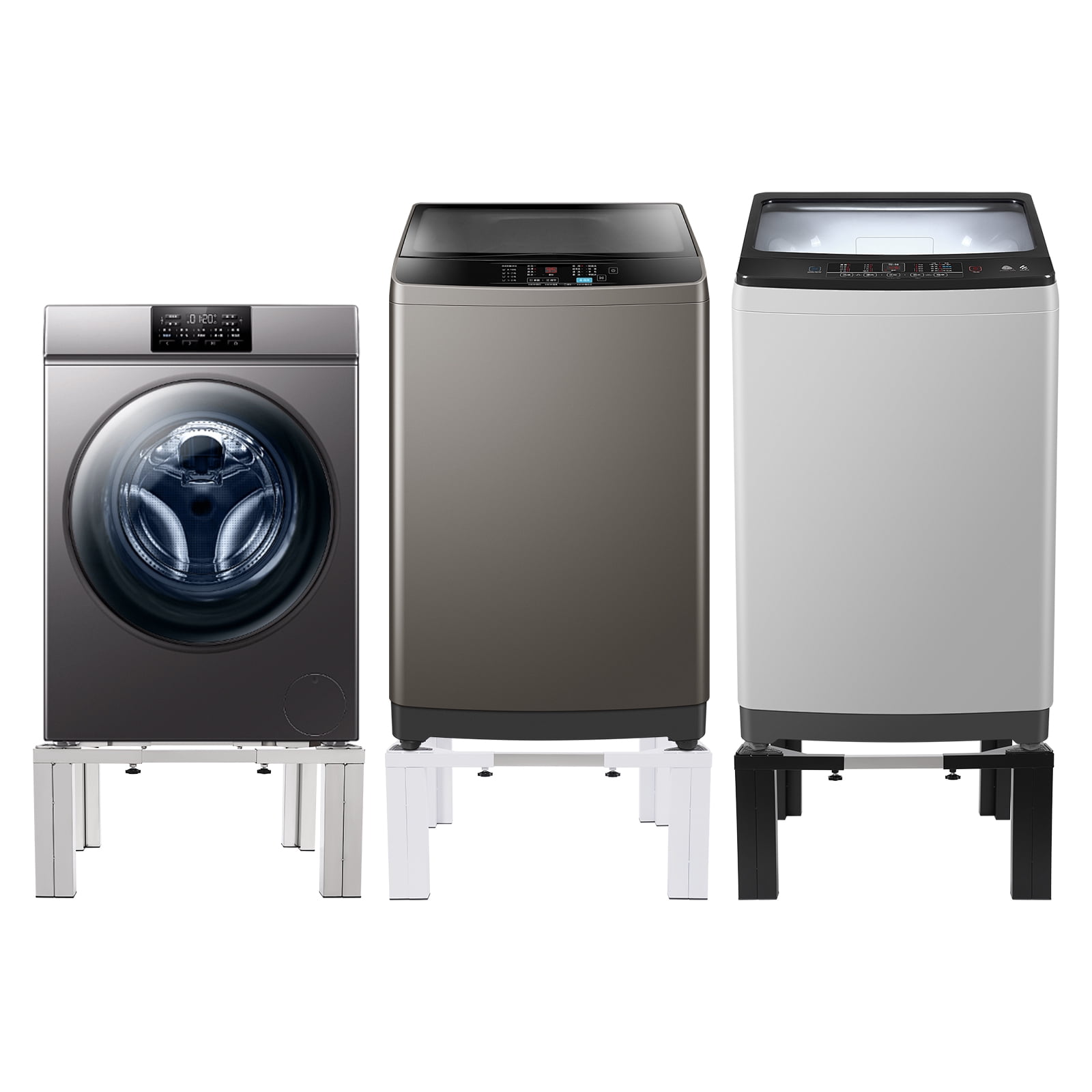 Adjustable Washing Machine Stand with Strong Load-bearing Capacity of 1102.31lbs, Anti-slip Pads, 43-66cm Adjustable Width & Height