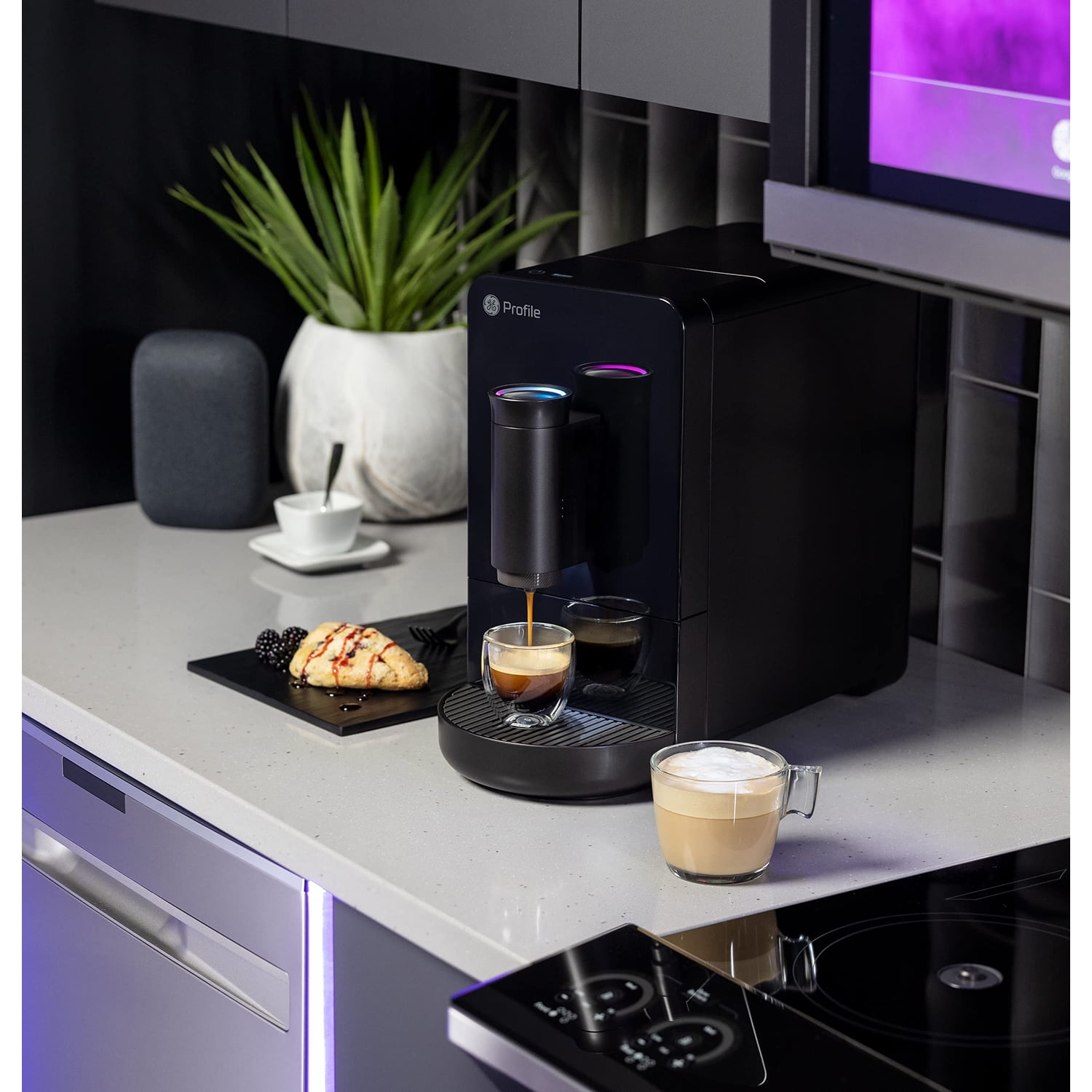 GE Profile Automatic Espresso Machine, One-Touch Brew (Black)