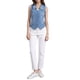 thumbnail image 2 of Chaleco sin mangas de mezclilla lavado para mujer INSPIRE CHIC, con cuello en V y botones, color azul claro, 2 of 6