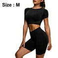 thumbnail image 1 of Conjunto de entrenamiento sin costuras para mujer, 2 piezas de cintura alta, pantalones cortos deportivos de yoga, trajes atléticos, ropa de gimnasio, 1 of 8