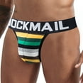 thumbnail image 2 of Mens Underwear Casual Rainbow Stripes Hip Lift Mesh Cotton Breathable Low Waist Underwear Pants, 2 of 4