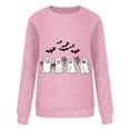 thumbnail image 4 of Yteetum Halloween Sweatshirts Women Long Sleeve Ghost Pumpkin Graphic Print Crewneck Pullover Sweatshirt Fall Loose Comfy Spooky Season Round Neck Sweatshirt Holiday Tops, 4 of 6