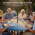 thumbnail image 3 of Round Outdoor Tablecloth with Umbrella Hole and Zipper, Navy Blue Ombre Tablecloth with Elastic Waterproof, Modern Yellow Gradient Farmhouse Art Patio Table Covers for 31" - 35" Picnic Pool Tables, 3 of 9