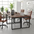 thumbnail image 3 of BizChair Commercial 60x24 Conference Table with 1" Thick Double Sided Laminate Table Top with PVC Edging and Heavy Duty U-Frame Steel Base, Walnut, 3 of 11