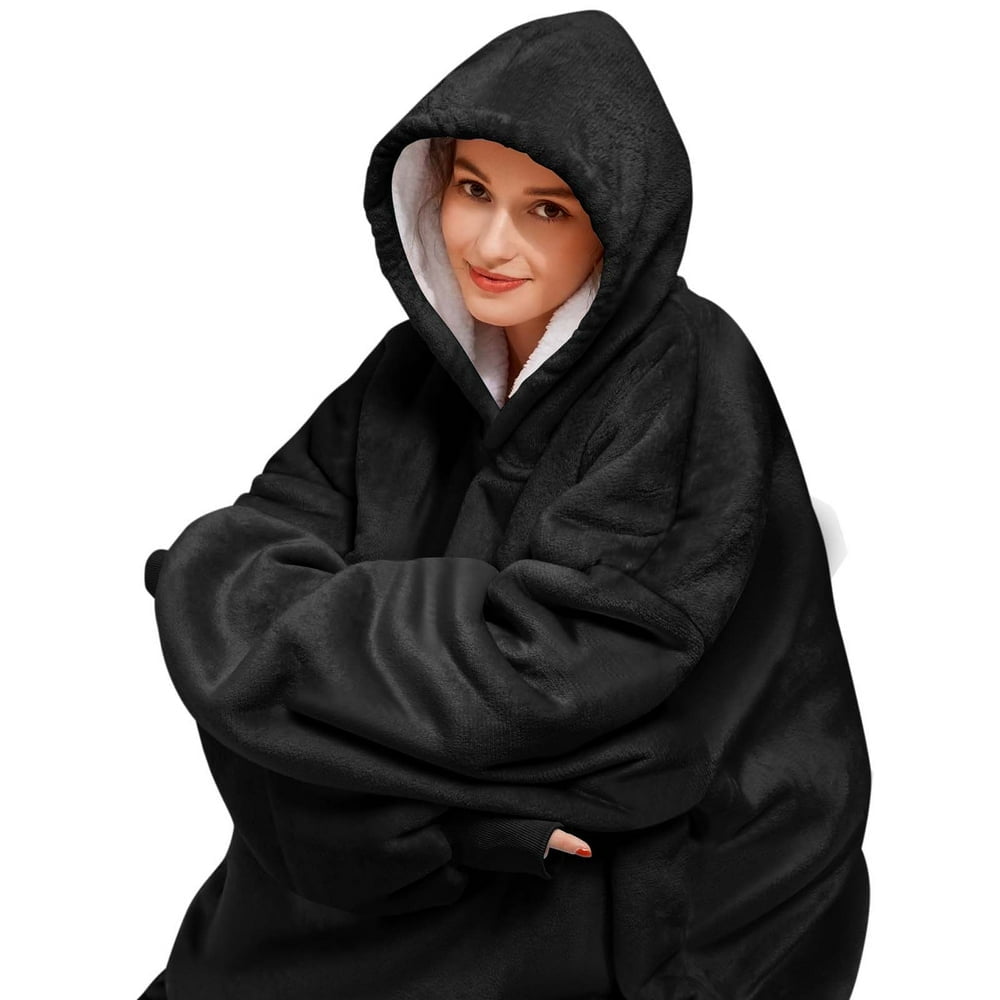 Oversized microfiber and sherpa wearable blanket hotsell