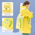 thumbnail image 3 of Chubasquero amarillo de dinosaurio para niños y niñas, capa de lluvia, chaqueta impermeable con capucha, impermeable reutilizable de 5 a 6 años, 3 of 5