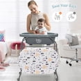thumbnail image 2 of Babyjoy Changing Table with Bathtub Folding Portable Diaper Station with Wheels Steel Gray, 2 of 9