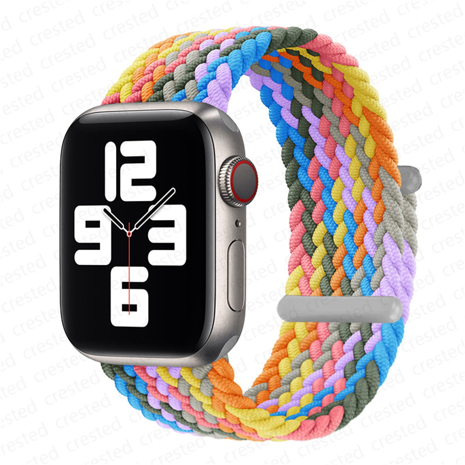 Braided Nylon Solo Loop band for Apple Watch Bands 40mm 44mm 45mm 41mm 42mm 38mm, Belt Bracelet Strap for iWatch series 4 5 SE 6 7 purple Rainbow - Walmart.com