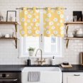 thumbnail image 2 of White Yellow Daisy Kitchen Curtains Small Short 39 Inch Length, Spring Summer Floral Botanical Grommet Top Bedroom Living Room Curtains, Light Filtering Cafe Curtain Drapes 2 Panels Set 55''x39'', 2 of 9