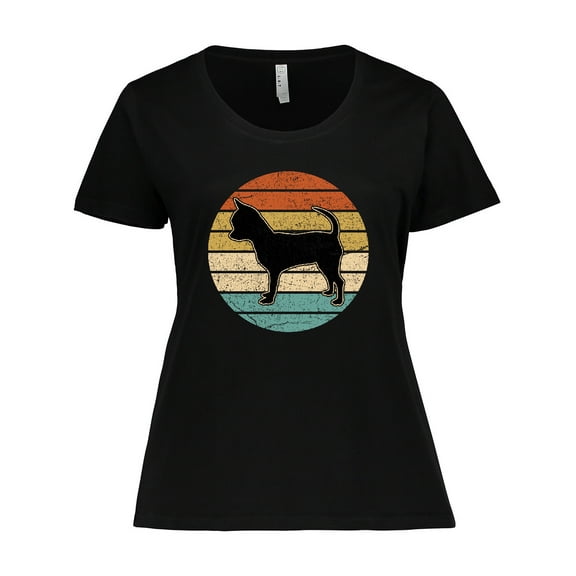 Inktastic Chihuahua Dog Retro Sunset Women's Plus Size T-Shirt
