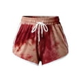 thumbnail image 2 of Gubotare Shorts For Women Shorts for Women Hot Sparkly Shiny Shorts with Elastic Drawstring,Red L, 2 of 5