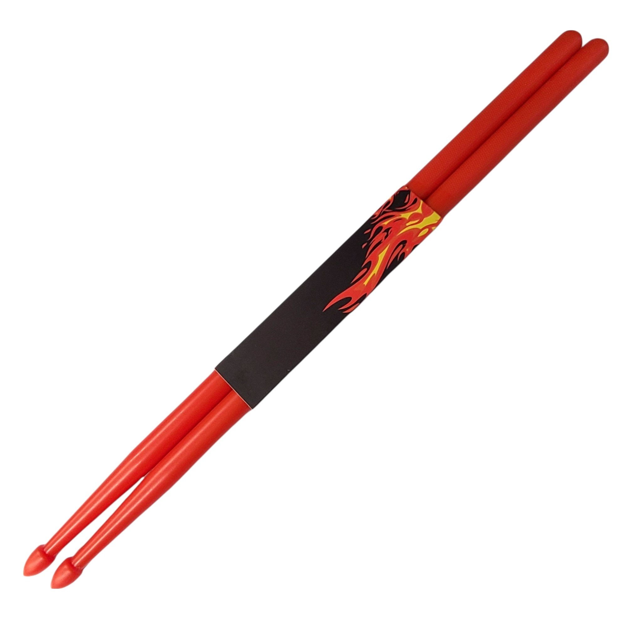 Pair 5A Red Plastic Drum Sticks Lightweight Fitness Exercise Drumsticks