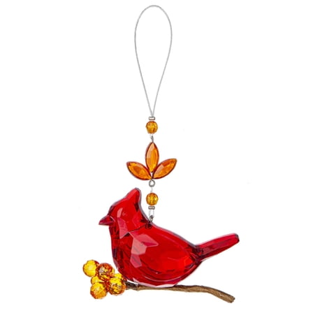 Ganz Autumn Cardinal Ornament, 3-inch Length, Acrylic and Iron