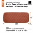 thumbnail image 2 of Classic Accessories Montlake FadeSafe Water-Resistant Patio Bench/Settee Quilted Cushion Cover, 42 x 18 x 3 inch, Spice, 2 of 11