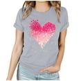 thumbnail image 2 of Yteetum Valentine Gifts Women's Valentine's Day T Shirts Oversized Crewneck Valentines Graphic Print Short Sleeve Shirt Womens Casual Solid Round Neck Plus Size Loose Fits Tee Top Summer Clothes, 2 of 7