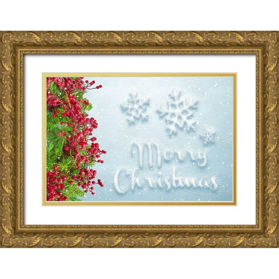Murdock, Ramona 18x13 Gold Ornate Wood Framed with Double Matting Museum Art Print Titled - Merry Christmas