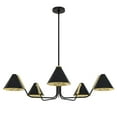 thumbnail image 2 of Hunter - Grove Isle 5-light Matte Black, Extra Large Chandelier, Dimmable, Modern Style, Pharmacy Shaped, for Bedrooms, Dining, Living Rooms - 19195, 2 of 8