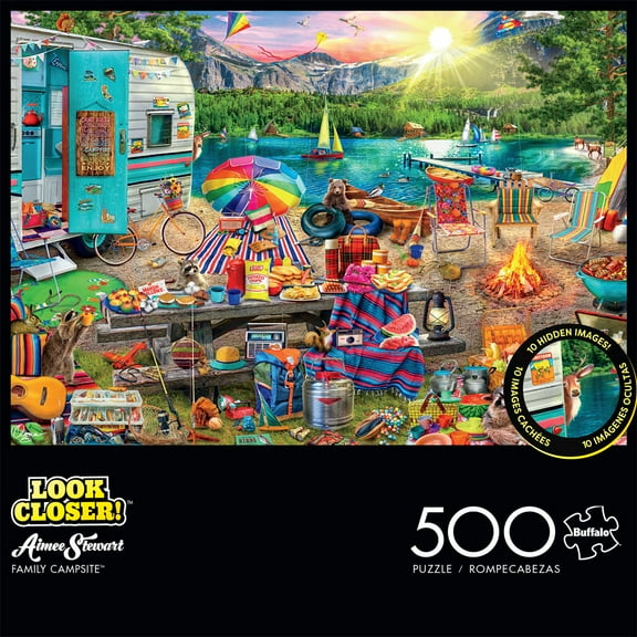 Buffalo Games - Look Closer - Family Campsite - 500 Piece Jigsaw Puzzle