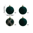 thumbnail image 3 of Neoyler 12Pack Christmas Ornaments Flocked Velvet Hanging Balls Soft Fabric Vintage Texture Design for Tree Mantel Window Door Festive Home Decor Easy to Hang with Metal Hooks Green 9.1in, 3 of 6