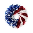 thumbnail image 5 of 15.7" 4th of July Patriotic Wreath, Memorial Day Pride Garland for Front Door, Red White and Blue Flag Tinsel Wreath,Independence Swag Indoor Outdoor Wall Holiday Decor Home, 5 of 6