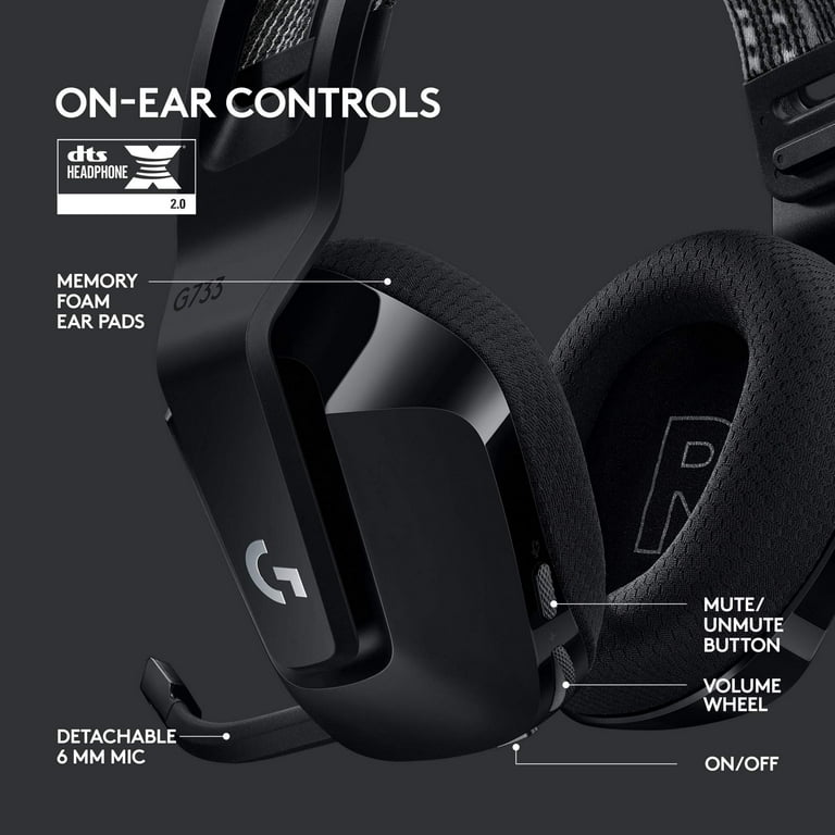 Logitech Head Setlogitech G733 Lightspeed Wireless Gaming Headset With Mic  - Rgb, Dts, Anc