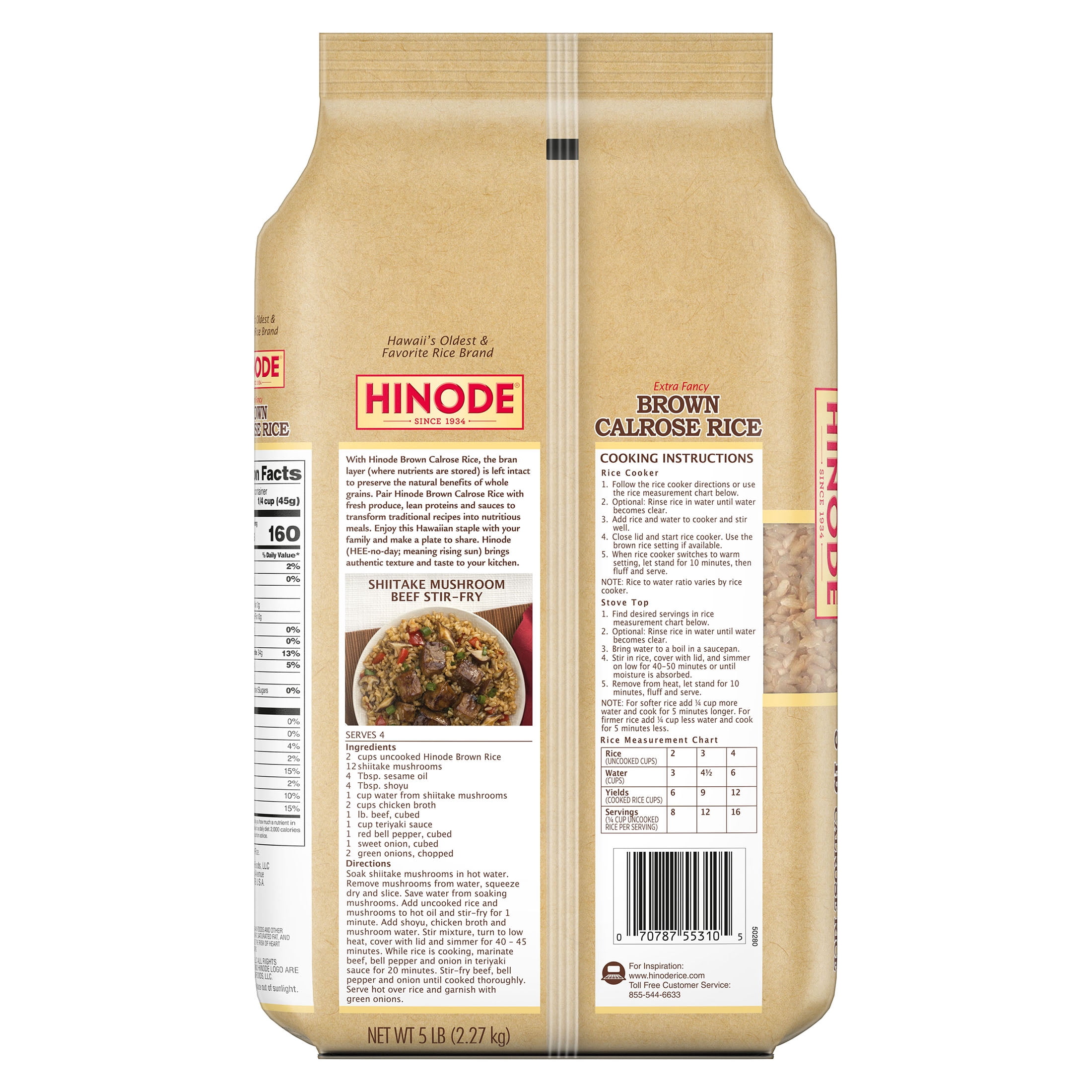 Hinode Extra Fancy Calrose White Rice, 5 lb Bag – Gluten-Free Pantry Staple for Everyday Meals