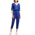 thumbnail image 1 of DKNY Mujer Roll Tab Sleeve Jumpsuit, Azul, X-Large DKNY Monos, 1 of 1