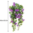 thumbnail image 2 of Trompeta artificial flor guirnalda simulación floral vid colgante de pared plástico flor falsa, púrpura Monstrate HA8323-04B, 2 of 6