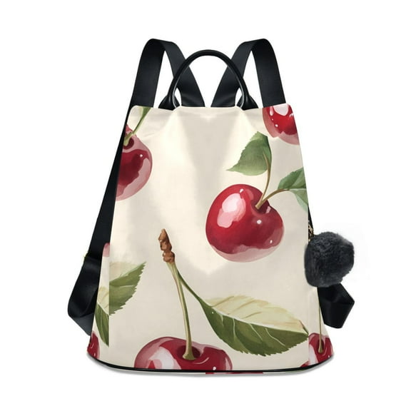 FORMRS Women's Travel Backpack Purse Anti-Theft Hidden Pockets Casual Shoulder Bag, Cute Cherry