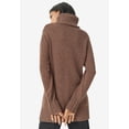 thumbnail image 2 of ellos Women's Plus Size Ribbed Turtleneck Tunic Sweater - 34/36, Heather Brown, 2 of 5