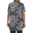 thumbnail image 5 of Fantaslook Plus Size Womens Tunic Tops Short Sleeve Casual Floral Shirts Swing Flare Dressy Blouses, 5 of 8