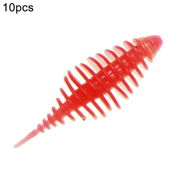 Biplut 10Pcs Eco-Friendly PVC 5cm Artificial Baits Bionic Fake Lure Fishing  Tackle Gear (Black Red)