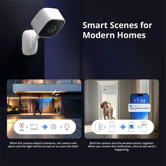Cámara de Seguridad Inteligente para el Hogar CAM Slim Gen2 WiFi 1080P HD Detección de Movimiento Alerta Visión Funciona con / Home