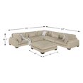 thumbnail image 3 of Lexicon Corydon Microfiber 6-Piece Modular Sectional with Ottoman in Brown, 3 of 5