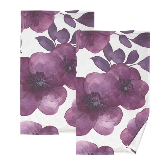 Ryvnso Flower Pattern Cotton Hand Towels Sets Face Towel 2 PCs Bathroom Decorative