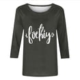 thumbnail image 5 of Women's Blouses 3/4 Sleeve,Women's 3/4 Sleeve Shirts Long Sleeve Letter Print Pullover Casual Crewneck Tops Loose Fit Lightweight Tee Shirts, 5 of 5