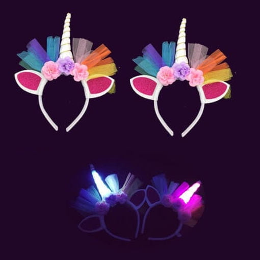 1pc Unicorn Deco LED light-up Headband for party