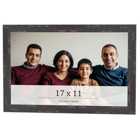 17x11 Frame Black Solid Wood Picture Frame Width 1.125 Inches | Interior Frame Depth 0.5 Inches |