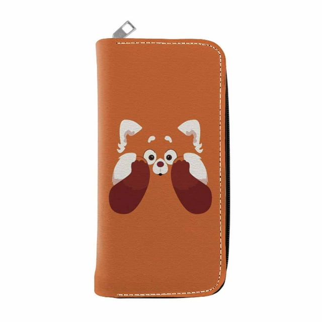 Cartera de piel sintética delgada con diseño de personajes de anime con diseño de osos