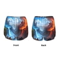 thumbnail image 5 of Picia Red And Blue Fire Mountains Pattern Women's 2 in 1 Athletic Running Shorts High Waisted Workout Casual Gym Sweat Shorts with Comfy Liner Zipper Pockets-X-Large, 5 of 9